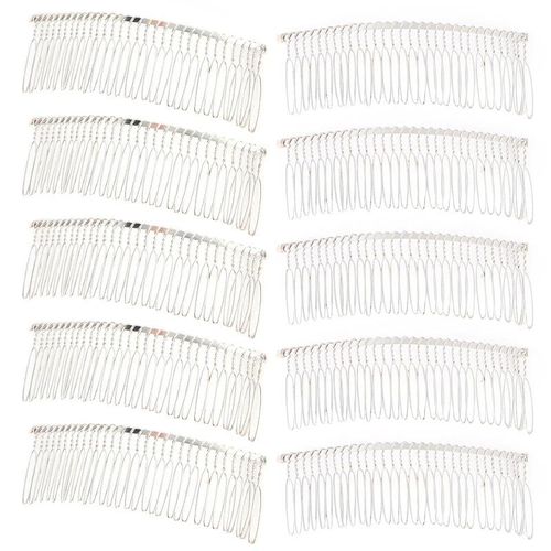 10Pcs Metal Wire Hair Combs 30 Teeth Bridal Wedding Veil Comb Bridal Hair Comb Multifunctional DIY Hair Clips for Hair Styling