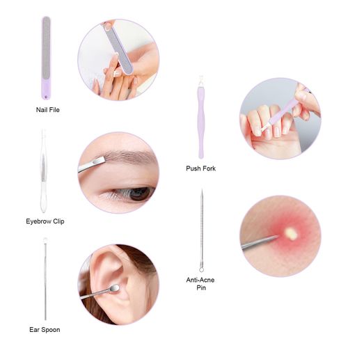 5PCS Portable Manicure Kits Women Professional Makeup Tool Grooming Kit for Face Care & Hand Care