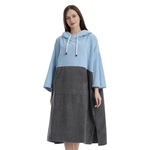 Quick Dry Bath Towels Pool Changing Robe Quick-Dry Poncho Surfing Diving Hooded Towel Beach Cloak Windproof and Warm Suitable for Men and Women