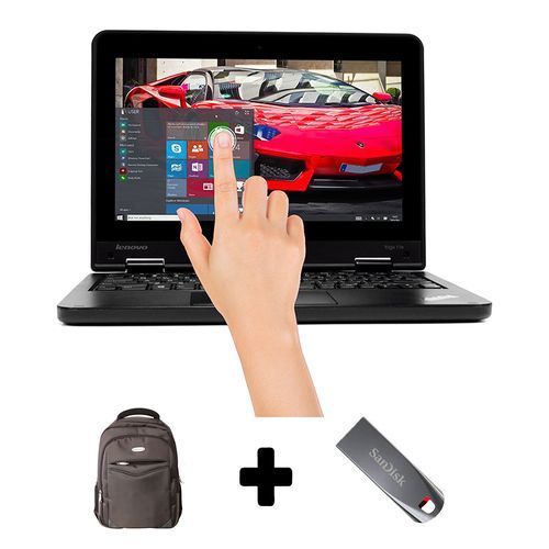 Lenovo Thinkpad Refurbished Lenovo ThinkPad Yoga 11.6"Touch Screen,Intel Celeron / Pentium ,128GB SSD, 4GB RAM Mini,Free Bag,16Gb Flash Disk- Black