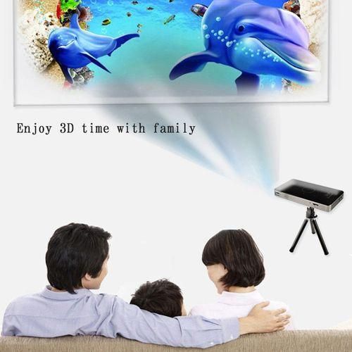 C6 1G 8G Android System Intelligent DLP HD Mini Projector Portable Home Mobile Phone Projector: AU Plug (Black)