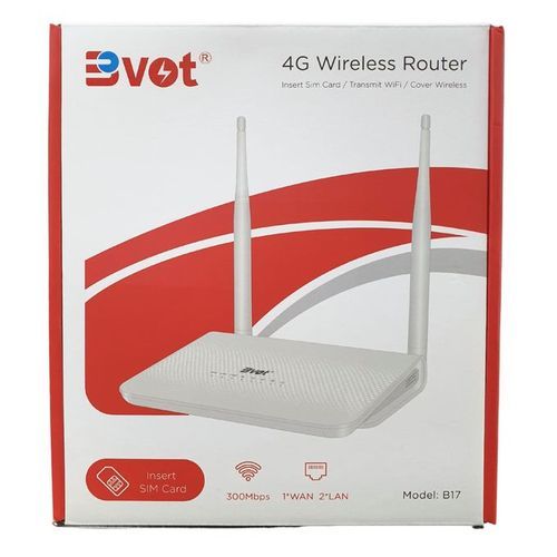 BVOT 4G Bvot 4G LTE SimCard Router 300 Mbps Open Network - White