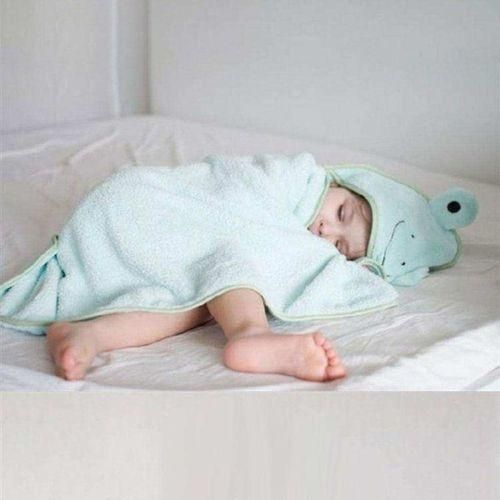 Baby Hooded Towel Wash Shower Bathrobe Washcloths Gift For Babie Green