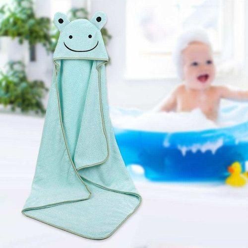 Baby Hooded Towel Wash Shower Bathrobe Washcloths Gift For Babie Green