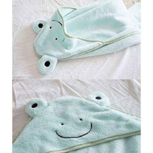 Baby Hooded Towel Wash Shower Bathrobe Washcloths Gift For Babie Green