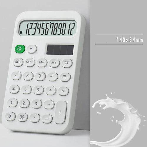 Standard Calculator  With Oval Buttons Tilt White