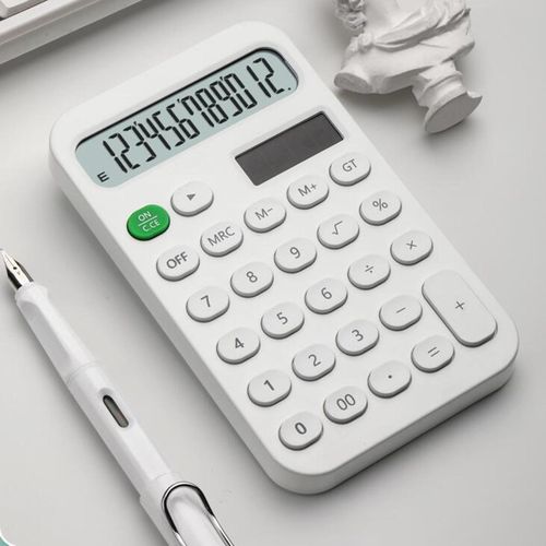 Standard Calculator  With Oval Buttons Tilt White