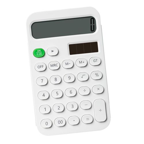 Standard Calculator  With Oval Buttons Tilt White