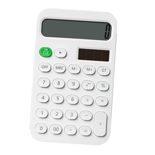 Standard Calculator  With Oval Buttons Tilt White