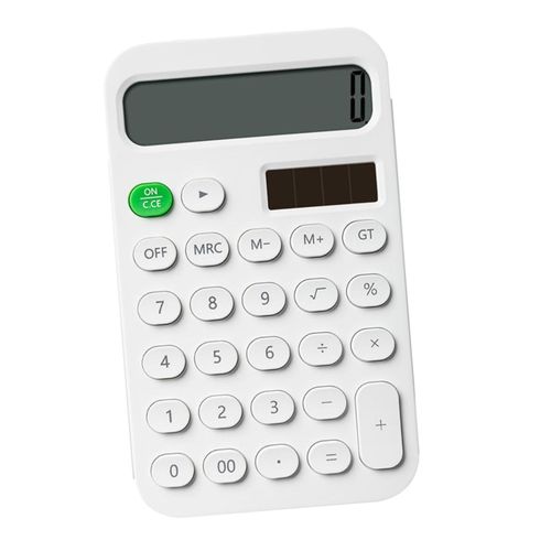 Standard Calculator  With Oval Buttons Tilt White