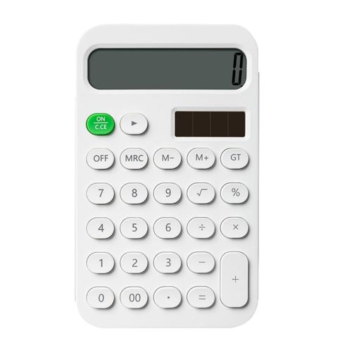 Standard Calculator  With Oval Buttons Tilt White