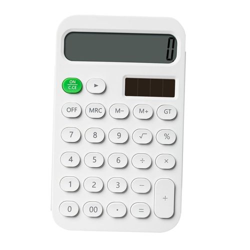 Standard Calculator  With Oval Buttons Tilt White