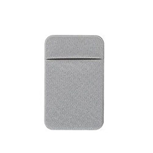 Adhesive Credit Card Pocket Sticker Pouch Holder Case Solid Color For Mobile Phone New,Grey NO5114