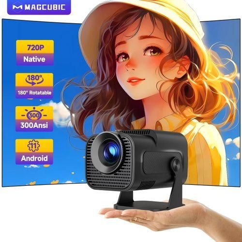HY320 Mini 720P Android 11 4K Projector 300ANSI Wifi6 BT5.0 Cinema Outdoor Portable 180&deg; Rotable Projectors