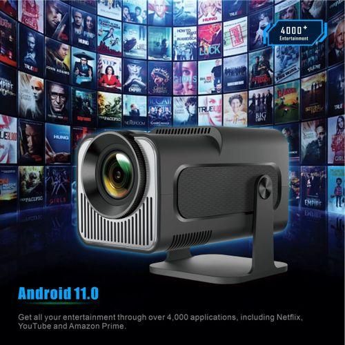HY320 Mini 720P Android 11 4K Projector 300ANSI Wifi6 BT5.0 Cinema Outdoor Portable 180° Rotable Projectors