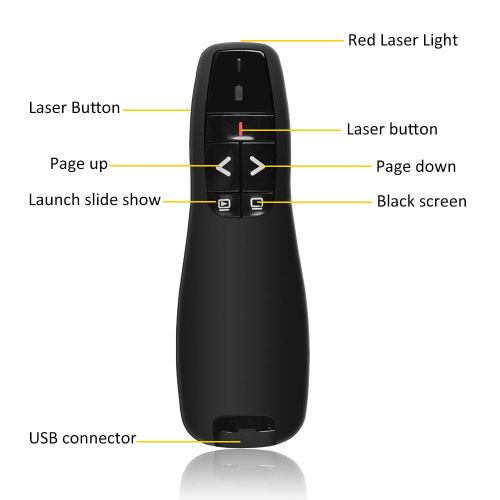 Wireless Presenter With Laser Pointer Red Light