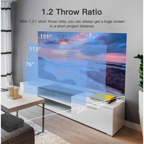 1280 x 800 8K 500ANSI RGB LED Smart Projector H10S