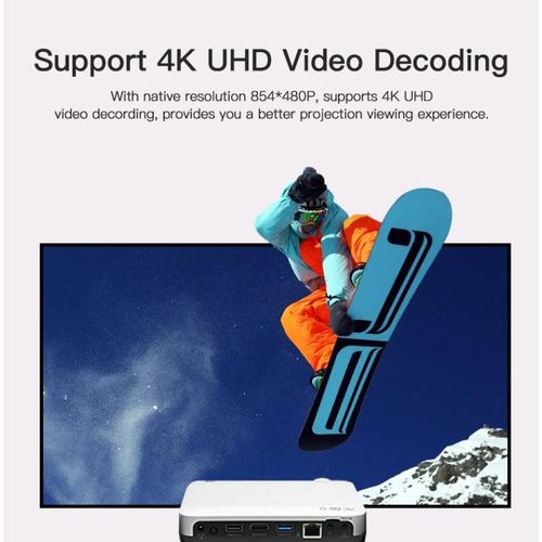1280 x 800 8K 500ANSI RGB LED Smart Projector H10S