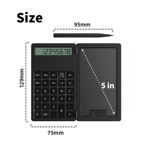 Durable and simple calculator with portable writing board
