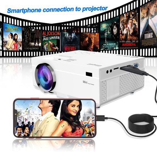 Tikin Video Mini Projector, Home Theatre Projector 1080P Full HD Supported