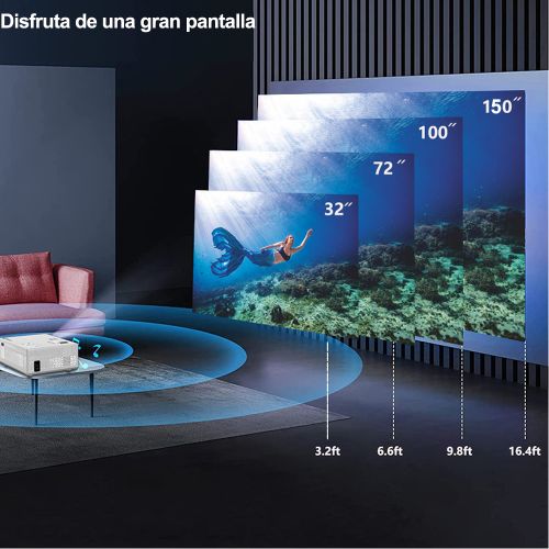 Tikin Video Mini Projector, Home Theatre Projector 1080P Full HD Supported