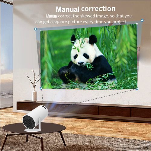 Tikin Smart Projector With Android TV 11.0,5G WiFi Bluetooth Projector 4k Supported,Mini Portable Outdoor Movie Projector Compatible IOS,Android