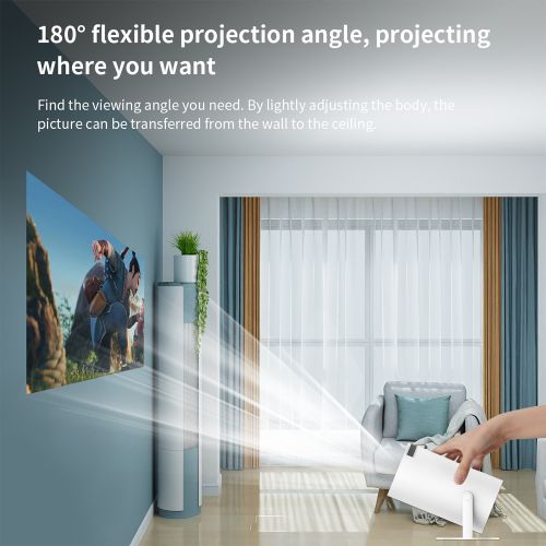 Tikin Smart Projector With Android TV 11.0,5G WiFi Bluetooth Projector 4k Supported,Mini Portable Outdoor Movie Projector Compatible IOS,Android