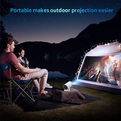 Tikin Smart Projector With Android TV 11.0,5G WiFi Bluetooth Projector 4k Supported,Mini Portable Outdoor Movie Projector Compatible IOS,Android