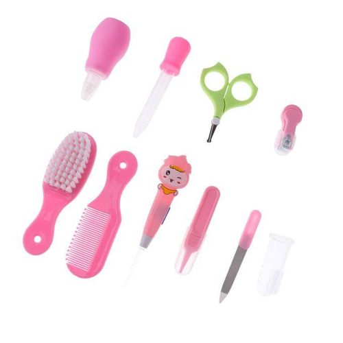 10pcs Baby Kids Nail Hair Care Grooming Brush Kit Pink Pink