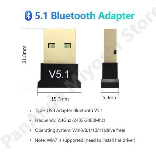USB Bluetooth BT 5.1 Adapter Receiver