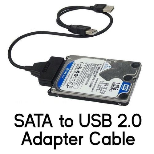 USB 2.0 To SATA Cable, For SSD, HDD Adapter-Black