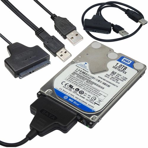 USB 2.0 To SATA Cable, For SSD, HDD Adapter-Black