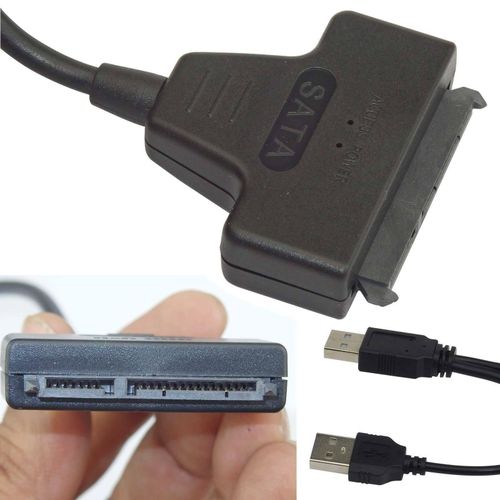 USB 2.0 To SATA Cable, For SSD, HDD Adapter-Black