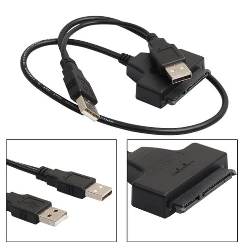 USB 2.0 To SATA Cable, For SSD, HDD Adapter-Black