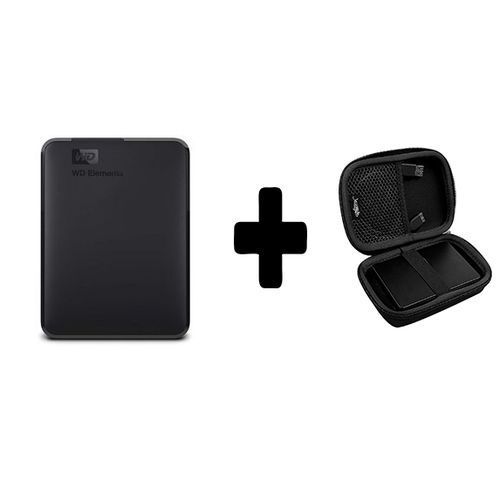 Western Digital External Hard Disk, 750GB Plus Free Hard Disk Bag - Black