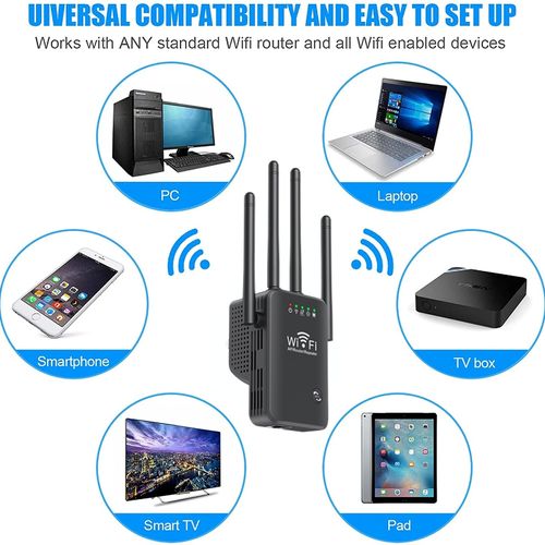 300Mbps 2.4G WiFi Repeater, WiFi Signal Booster - Ethernet/LAN Port 4 Antenna