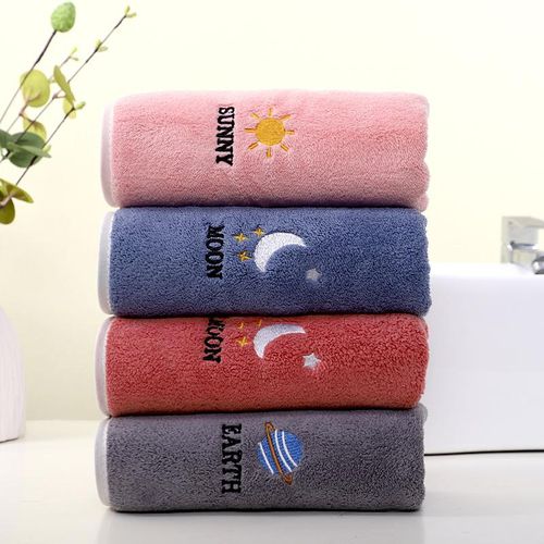 Kids' Towel Face Washing Kindergarten Household Boys and Girls Soft Absorbent Square Coral Fleece Face Towel Lint-Free Year by Year