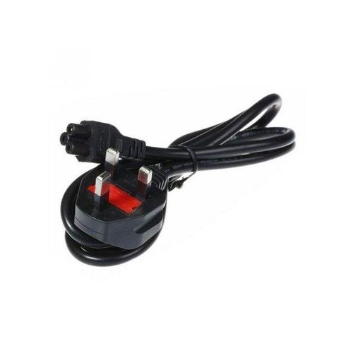 1.5m Laptop Power Cable, 3 Pin to Flower with Fuse, Black