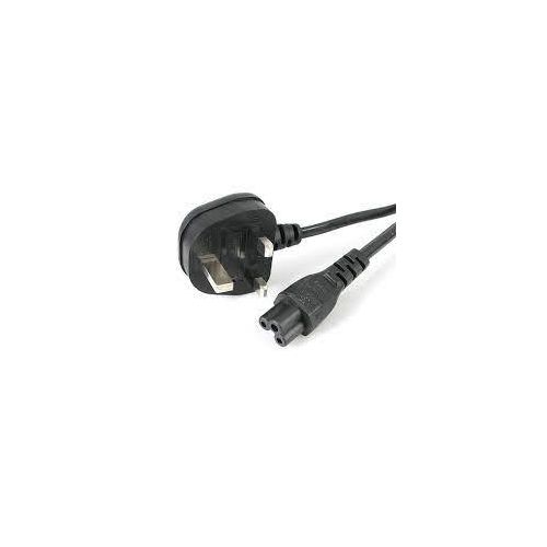 1.5m Laptop Power Cable, 3 Pin to Flower with Fuse, Black