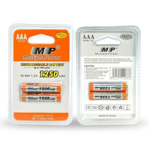 AAA Mp Rechargable  Batteries-Multicolour