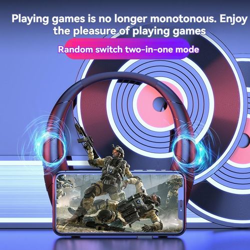 Wireless Bluetooth Earphones Neck Hanging Type External Speaker 2-in-1 Telescopic Bluetooth Speaker