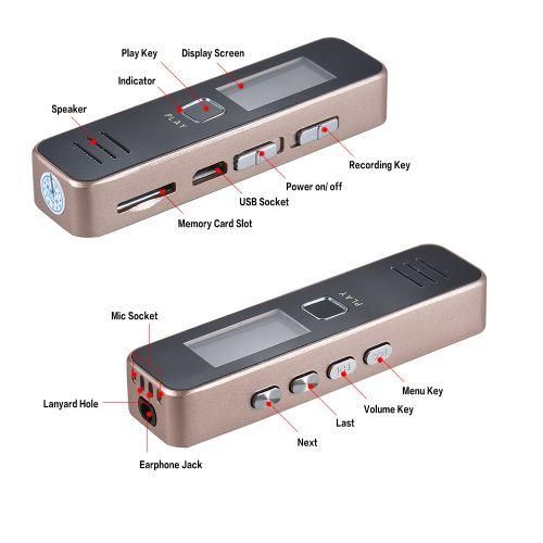 Digital Voice Recorder Audio Dictaphone MP3 Player USB