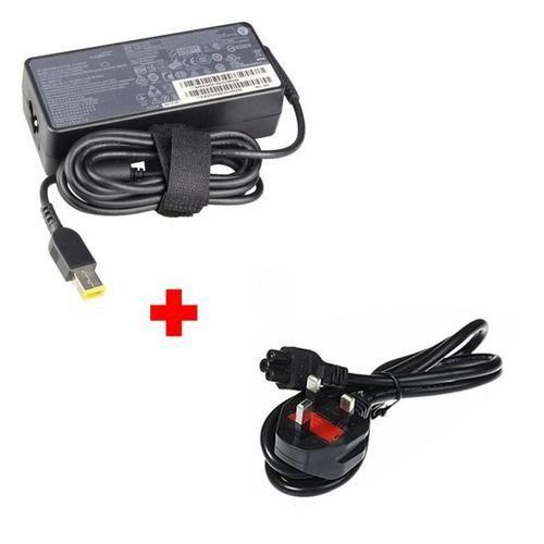Lenovo USB Yellow Genuine Laptop Charger  Slim Tip USB Yellow AC Adapter With Power Cable-Black