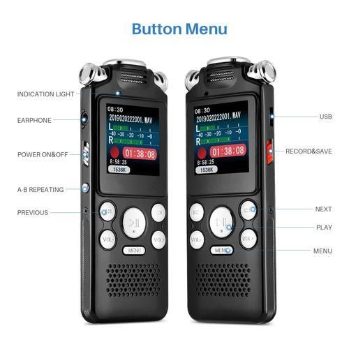 Professional Stereo Handheld Digital Recorder  Digital Voice Activated Recorder 1536Kbps Sound