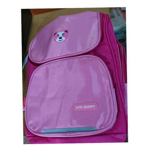 Girl's School Bag With Free School Watch- Pink