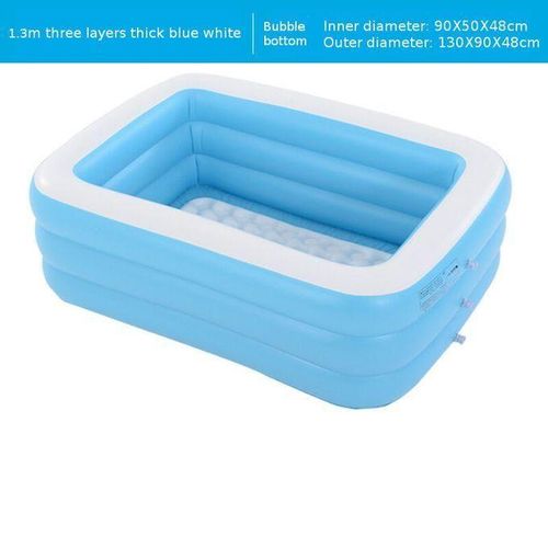 1.1m/1.3m/ 1.5m/1.96m/2.62m/3.05m Inflatable Swimming Pool Foldable Adult Kids Pool Bathing Tub Thicken Outdoor Indoor Swim Pool Bathtub 1.3 Three Layers