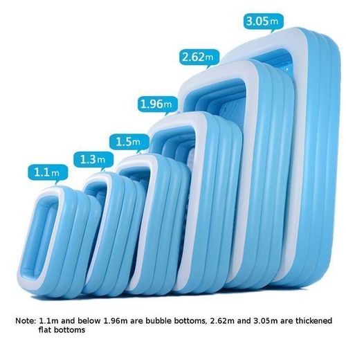 1.1m/1.3m/ 1.5m/1.96m/2.62m/3.05m Inflatable Swimming Pool Foldable Adult Kids Pool Bathing Tub Thicken Outdoor Indoor Swim Pool Bathtub 1.3 Three Layers
