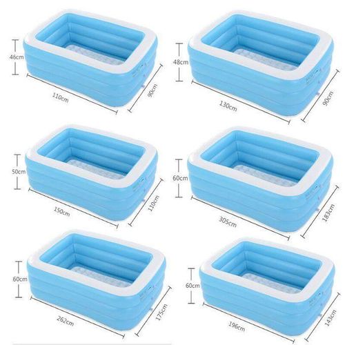 1.1m/1.3m/ 1.5m/1.96m/2.62m/3.05m Inflatable Swimming Pool Foldable Adult Kids Pool Bathing Tub Thicken Outdoor Indoor Swim Pool Bathtub 1.3 Three Layers