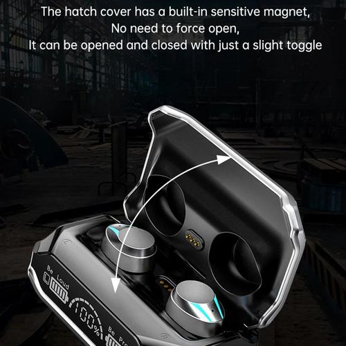M41 Bluetooth earphones wireless headphones smart touch digital display stereo sound earphone with Colour light magnetic suction