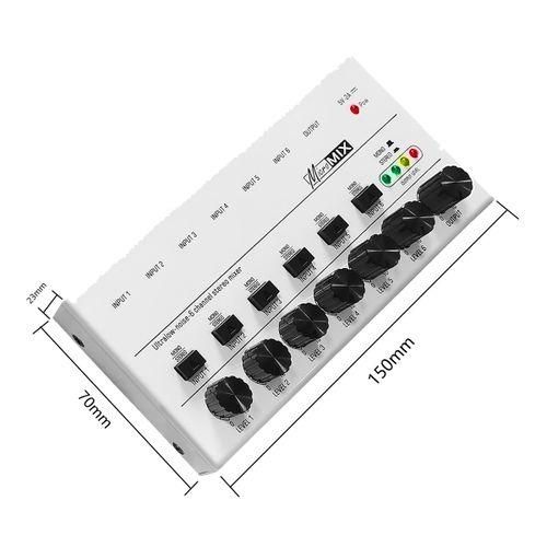 6 s Audio Mixer Mini Stereo Mixer,White
